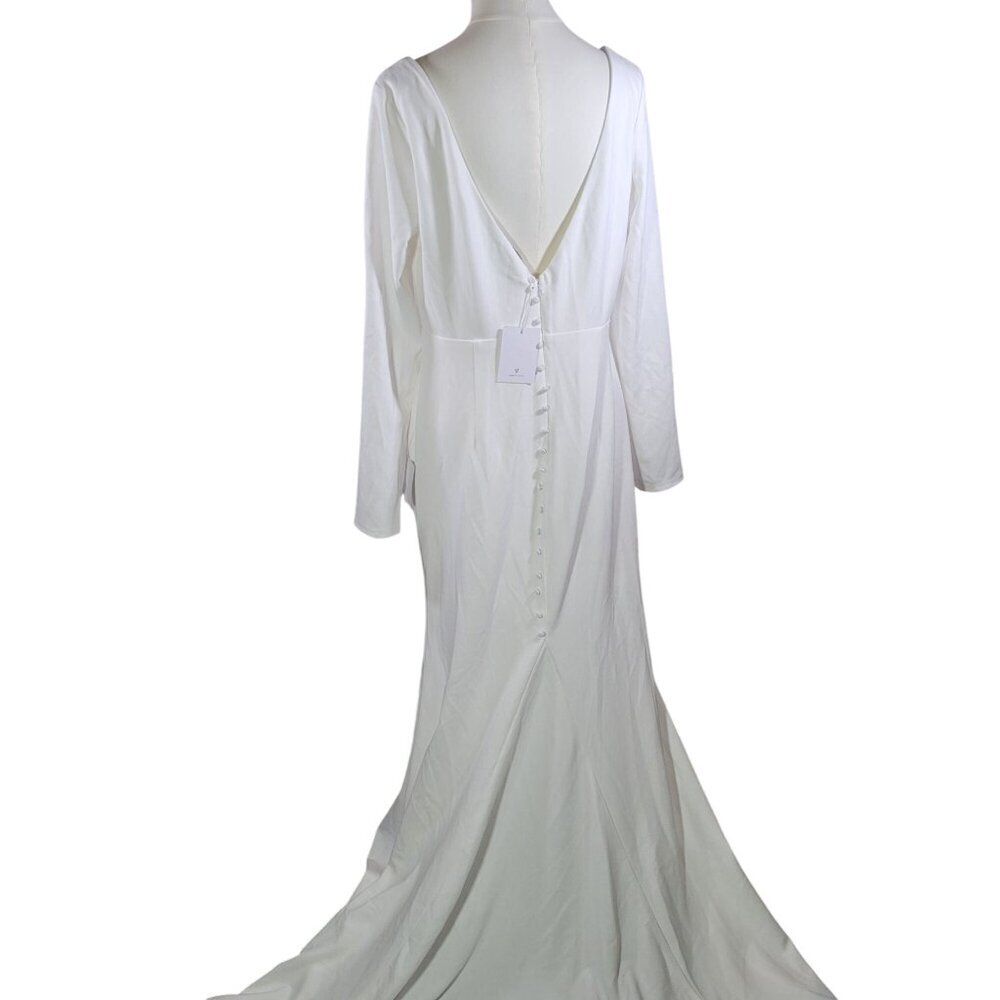 Lulus White Feeling of Forever White Long Sleeve Mermaid Maxi Dress Size XL - Picture 7 of 7